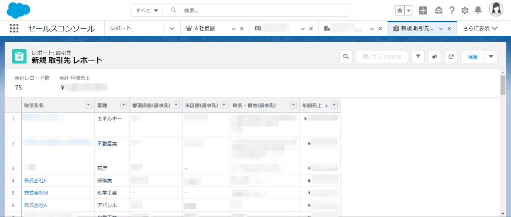 Salesforce 取引先ベースレポート
