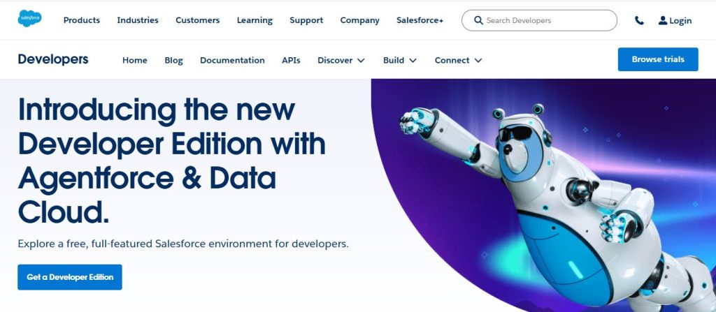 Salesforce Developerのサイトにアクセス